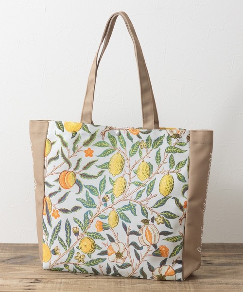 セール】ダクロン素材 ウィリアムモリス柄 マルシェトートバッグ