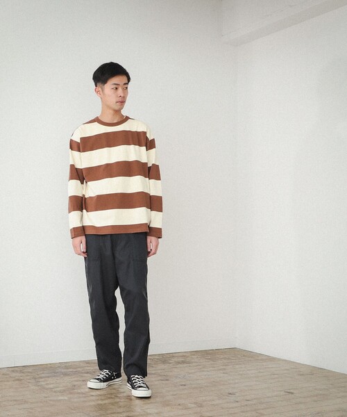 BEAMS（ビームス）の「BEAMS / 3.5インチ ボーダー Tシャツ（Tシャツ/カットソー・メンズ・ブラック/ブラウン/ネイビー・S/M/L/XL）」の10枚目の写真