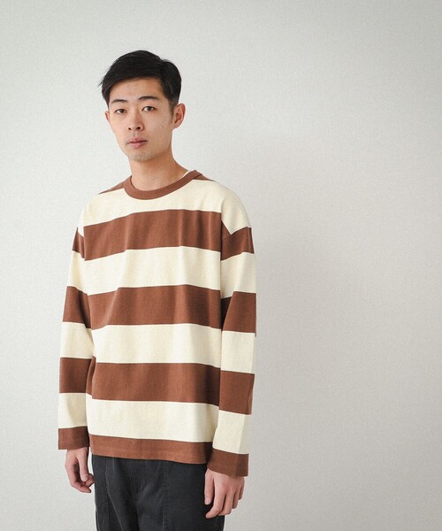 BEAMS（ビームス）の「BEAMS / 3.5インチ ボーダー Tシャツ（Tシャツ/カットソー・メンズ・ブラック/ブラウン/ネイビー・S/M/L/XL）」の11枚目の写真