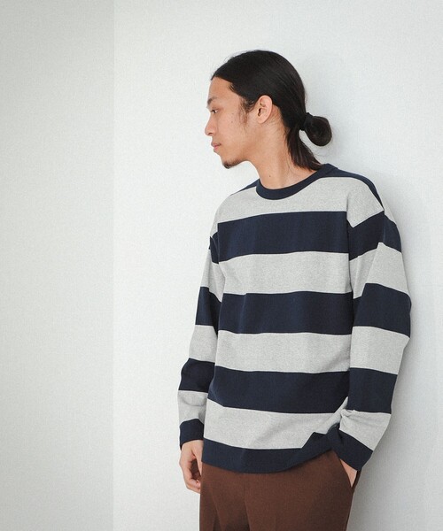 BEAMS（ビームス）の「BEAMS / 3.5インチ ボーダー Tシャツ（Tシャツ/カットソー・メンズ・ブラック/ブラウン/ネイビー・S/M/L/XL）」の13枚目の写真