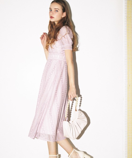 NOELA(ノエラ)の「レースワンピ(ワンピース・レディース・ライトグリーン/サックスブルー/ピンク/ブラック・S/M)」の1枚目の写真