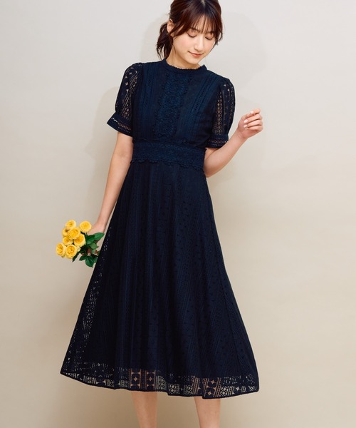 NOELA(ノエラ)の「レースワンピ(ワンピース・レディース・ライトグリーン/サックスブルー/ピンク/ブラック・S/M)」の2枚目の写真