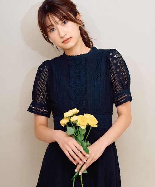 NOELA(ノエラ)の「レースワンピ(ワンピース・レディース・ライトグリーン/サックスブルー/ピンク/ブラック・S/M)」の8枚目の写真