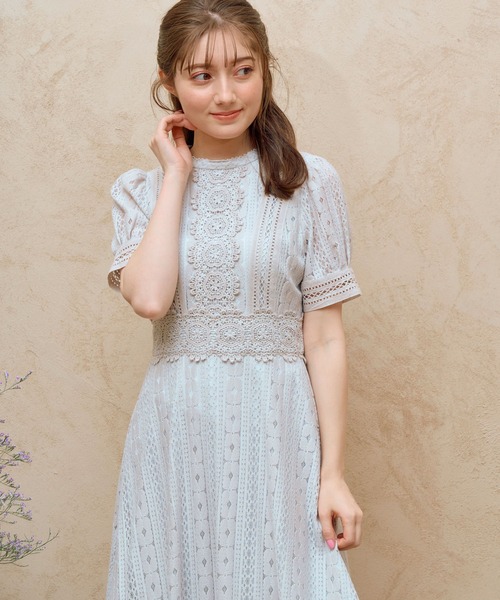 NOELA(ノエラ)の「レースワンピ(ワンピース・レディース・ライトグリーン/サックスブルー/ピンク/ブラック・S/M)」の15枚目の写真