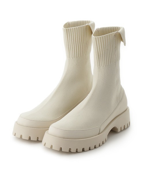 emmi（エミ）の「【emmi atelier】ecoニットブーツ（ブーツ・レディース・アイボリー・22.5cm/23cm/23.5cm/24cm/24.5cm/25cm）」の6枚目の写真