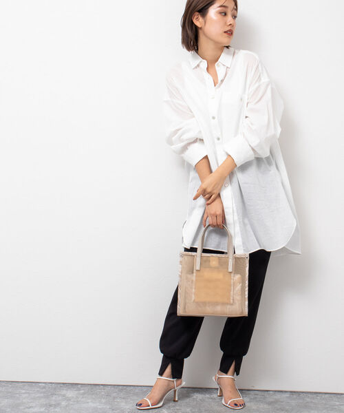 NOLLEY’S（ノーリーズ）の「チュールメッシュパイピングトートバッグ（トートバッグ・レディース・ブラック系その他3/ベージュ系その他3・FREE）」の12枚目の写真