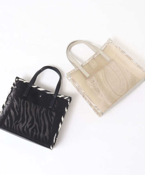 NOLLEY’S（ノーリーズ）の「チュールメッシュパイピングトートバッグ（トートバッグ・レディース・ブラック系その他3/ベージュ系その他3・FREE）」の10枚目の写真