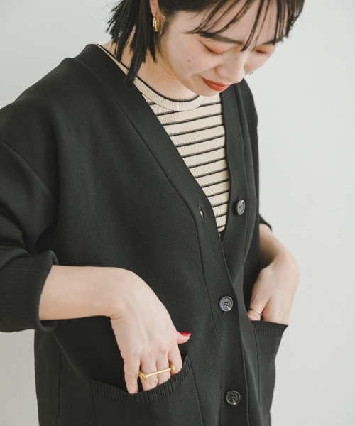 ITEMS URBANRESEARCH(アイテムズ アーバンリサーチ)の「ライトVネックカーディガン(カーディガン/ボレロ・レディース・グレー系その他/モカ/ブラック/グリーン系その他・FREE)」の5枚目の写真