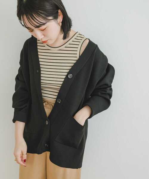 ITEMS URBANRESEARCH(アイテムズ アーバンリサーチ)の「ライトVネックカーディガン(カーディガン/ボレロ・レディース・グレー系その他/モカ/ブラック/グリーン系その他・FREE)」の7枚目の写真