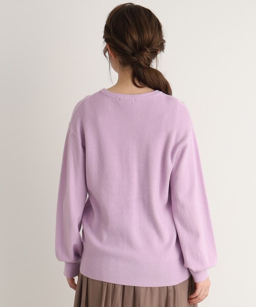 DRESKIP(ドレスキップ)の「◆パ-ル調釦クルーネックニットカーディガン(カーディガン/ボレロ・レディース・ブラック/パープル/グリーン/ナチュラル・02/03/04)」の7枚目の写真