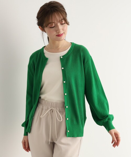 DRESKIP(ドレスキップ)の「◆パ-ル調釦クルーネックニットカーディガン(カーディガン/ボレロ・レディース・ブラック/パープル/グリーン/ナチュラル・02/03/04)」の19枚目の写真
