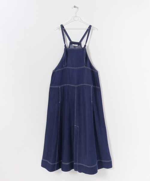 LAATO(ラート)の「APRON CAMI ONE PIECE(ワンピース・レディース・ブルー/ホワイト・FREE)」の3枚目の写真
