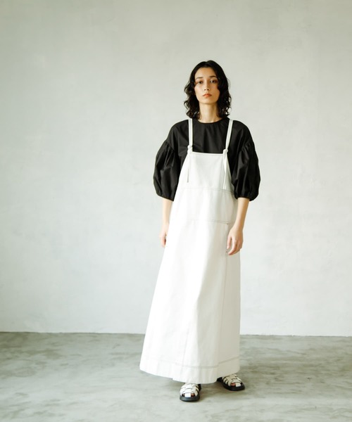 LAATO(ラート)の「APRON CAMI ONE PIECE(ワンピース・レディース・ブルー/ホワイト・FREE)」の8枚目の写真