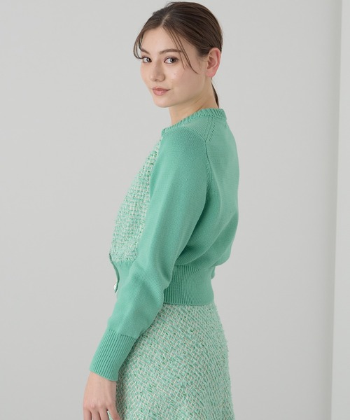 ANAYI（アナイ）の「グリーンプレイドツイード カーディガン（カーディガン/ボレロ・レディース・グリーン・38/36）」の2枚目の写真