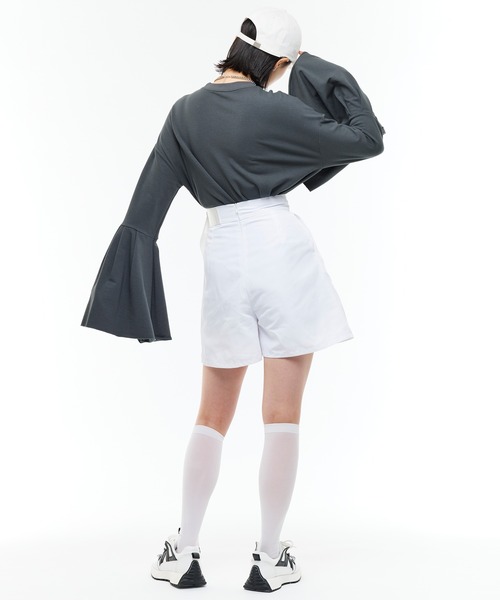 Narcissus（ナルシス）の「【Narcissus】フレアロングTシャツ（Tシャツ/カットソー・レディース・チャコールグレー/グリーン・FREE）」の21枚目の写真