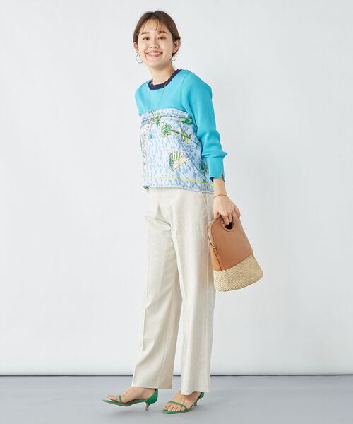 NOLLEY’S（ノーリーズ）の「《手洗い可能》配色リブ8分袖プルオーバーニット（ニット/セーター・レディース・シルバー/ネイビー/ベビーピンク/ブルー/オフホワイト・38）」の8枚目の写真