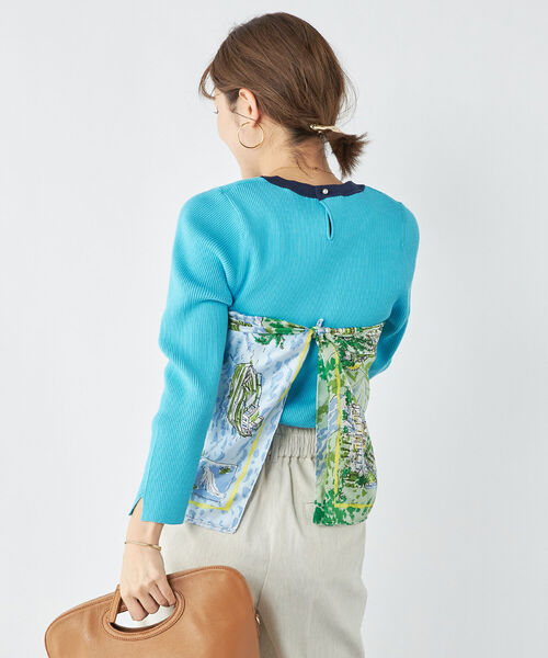 NOLLEY’S（ノーリーズ）の「《手洗い可能》配色リブ8分袖プルオーバーニット（ニット/セーター・レディース・シルバー/ネイビー/ベビーピンク/ブルー/オフホワイト・38）」の11枚目の写真