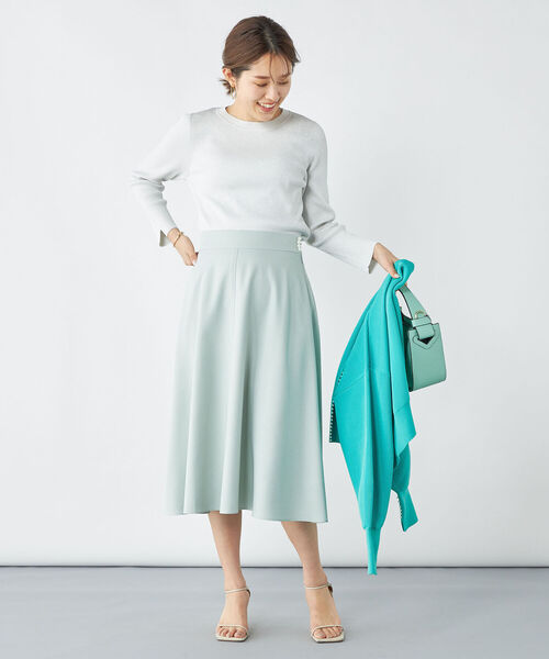 NOLLEY’S（ノーリーズ）の「《手洗い可能》配色リブ8分袖プルオーバーニット（ニット/セーター・レディース・シルバー/ネイビー/ベビーピンク/ブルー/オフホワイト・38）」の15枚目の写真