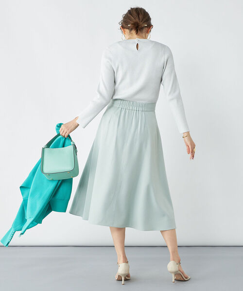 NOLLEY’S（ノーリーズ）の「《手洗い可能》配色リブ8分袖プルオーバーニット（ニット/セーター・レディース・シルバー/ネイビー/ベビーピンク/ブルー/オフホワイト・38）」の16枚目の写真