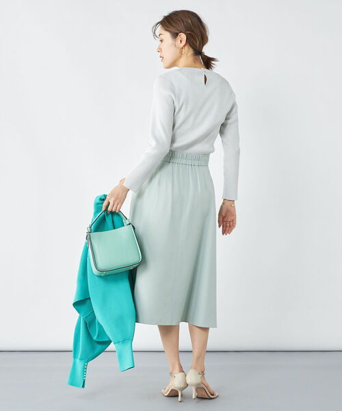 NOLLEY’S（ノーリーズ）の「《手洗い可能》配色リブ8分袖プルオーバーニット（ニット/セーター・レディース・シルバー/ネイビー/ベビーピンク/ブルー/オフホワイト・38）」の17枚目の写真