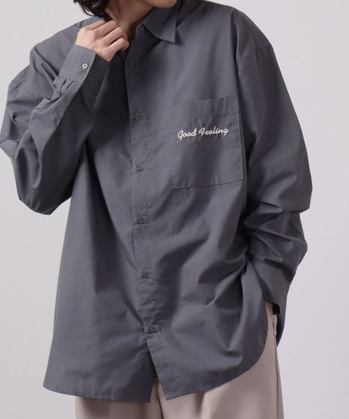 MODISH GAZE(モディシュガゼ)の「MODISH GAZE 長袖 BIGシルエット ブロードシャツ(シャツ/ブラウス・メンズ・ベージュ/ホワイト系その他/ブラック系その他/ホワイト/チャコールグレー/ブラック/パープル・F)」の9枚目の写真