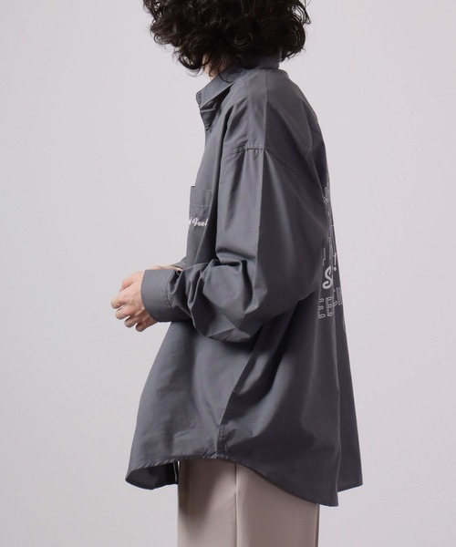 MODISH GAZE(モディシュガゼ)の「MODISH GAZE 長袖 BIGシルエット ブロードシャツ(シャツ/ブラウス・メンズ・ベージュ/ホワイト系その他/ブラック系その他/ホワイト/チャコールグレー/ブラック/パープル・F)」の10枚目の写真