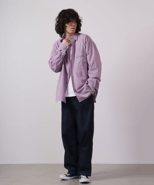 MODISH GAZE(モディシュガゼ)の「MODISH GAZE 長袖 BIGシルエット ブロードシャツ(シャツ/ブラウス・メンズ・ベージュ/ホワイト系その他/ブラック系その他/ホワイト/チャコールグレー/ブラック/パープル・F)」の19枚目の写真