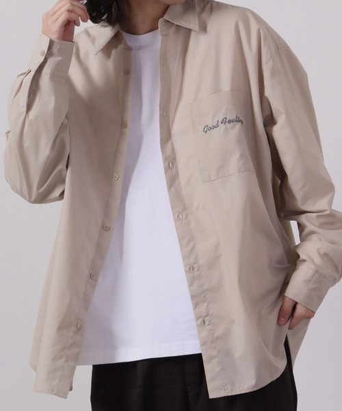 MODISH GAZE(モディシュガゼ)の「MODISH GAZE 長袖 BIGシルエット ブロードシャツ(シャツ/ブラウス・メンズ・ベージュ/ホワイト系その他/ブラック系その他/ホワイト/チャコールグレー/ブラック/パープル・F)」の13枚目の写真