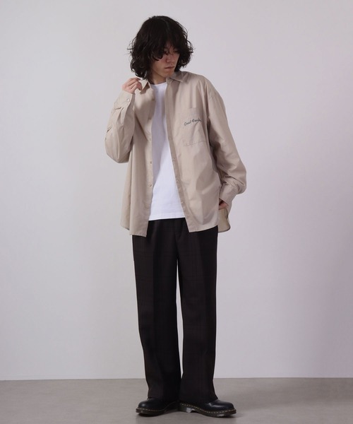 MODISH GAZE(モディシュガゼ)の「MODISH GAZE 長袖 BIGシルエット ブロードシャツ(シャツ/ブラウス・メンズ・ベージュ/ホワイト系その他/ブラック系その他/ホワイト/チャコールグレー/ブラック/パープル・F)」の16枚目の写真