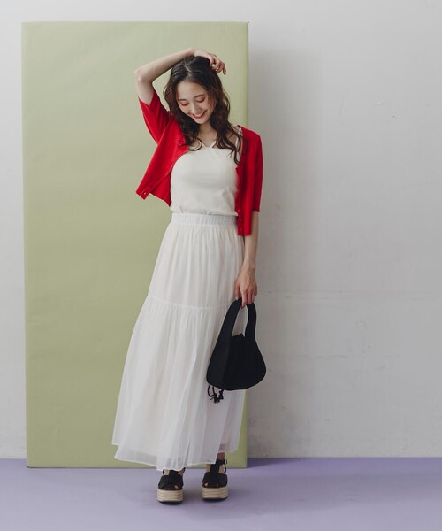 FREE'S MART（フリーズマート）の「◆ニットバッグ（トートバッグ・レディース・ホワイト/ブラック・ﾌﾘ-）」の9枚目の写真