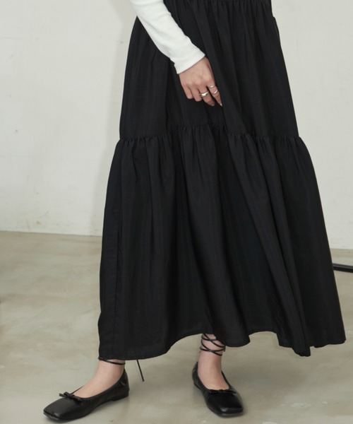 Aunt Marie's(アントマリーズ)の「ボリュームティアードキャミワンピース(ワンピース・レディース・ブラウン/ブラック/ブルー/ピンク・FREE)」の15枚目の写真