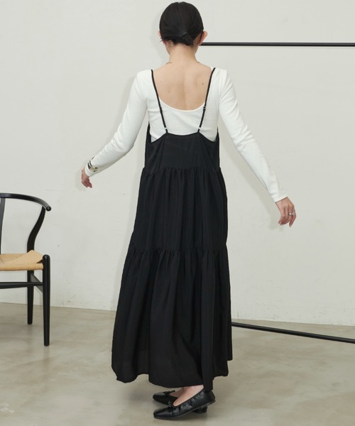 Aunt Marie's(アントマリーズ)の「ボリュームティアードキャミワンピース(ワンピース・レディース・ブラウン/ブラック/ブルー/ピンク・FREE)」の7枚目の写真