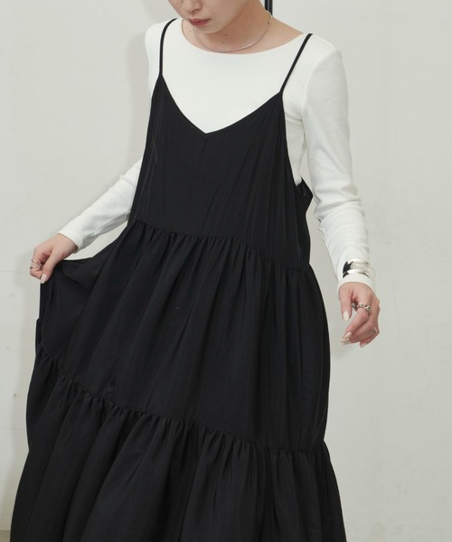 Aunt Marie's(アントマリーズ)の「ボリュームティアードキャミワンピース(ワンピース・レディース・ブラウン/ブラック/ブルー/ピンク・FREE)」の13枚目の写真