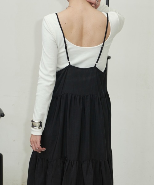 Aunt Marie's(アントマリーズ)の「ボリュームティアードキャミワンピース(ワンピース・レディース・ブラウン/ブラック/ブルー/ピンク・FREE)」の14枚目の写真