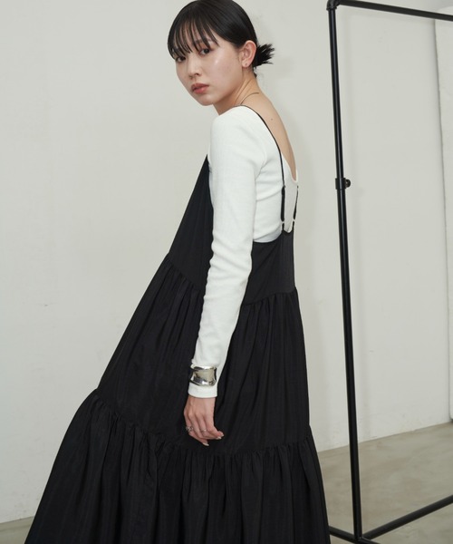 Aunt Marie's(アントマリーズ)の「ボリュームティアードキャミワンピース(ワンピース・レディース・ブラウン/ブラック/ブルー/ピンク・FREE)」の8枚目の写真