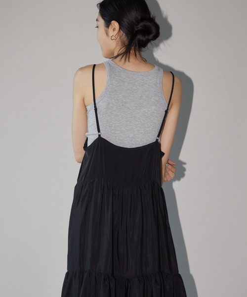 Aunt Marie's(アントマリーズ)の「ボリュームティアードキャミワンピース(ワンピース・レディース・ブラウン/ブラック/ブルー/ピンク・FREE)」の18枚目の写真