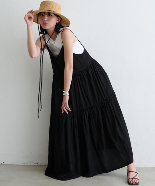 Aunt Marie's(アントマリーズ)の「ボリュームティアードキャミワンピース(ワンピース・レディース・ブラウン/ブラック/ブルー/ピンク・FREE)」の16枚目の写真