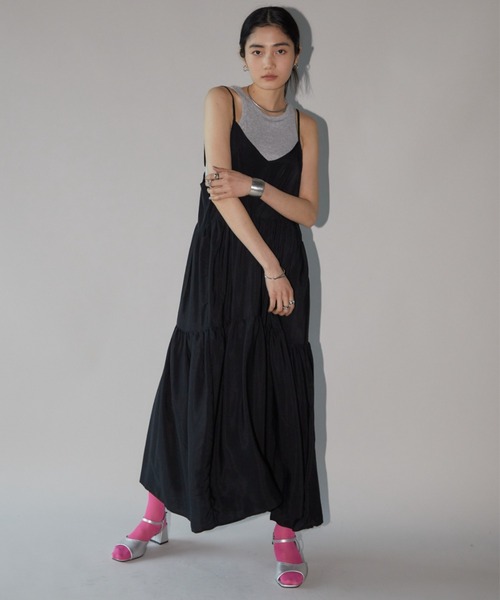 Aunt Marie's(アントマリーズ)の「ボリュームティアードキャミワンピース(ワンピース・レディース・ブラウン/ブラック/ブルー/ピンク・FREE)」の20枚目の写真