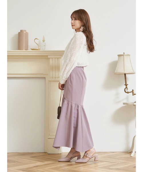 earth music&ecology（アースミュージックアンドエコロジー）の「SET2点カットジャカードカーディガン+ビスチェ（カーディガン/ボレロ・レディース・オフホワイト/ライム/サックスブルー・FREE）」の6枚目の写真