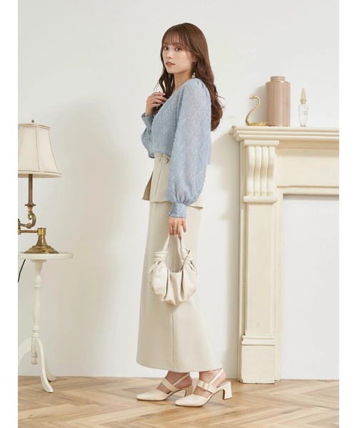 earth music&ecology（アースミュージックアンドエコロジー）の「SET2点カットジャカードカーディガン+ビスチェ（カーディガン/ボレロ・レディース・オフホワイト/ライム/サックスブルー・FREE）」の22枚目の写真