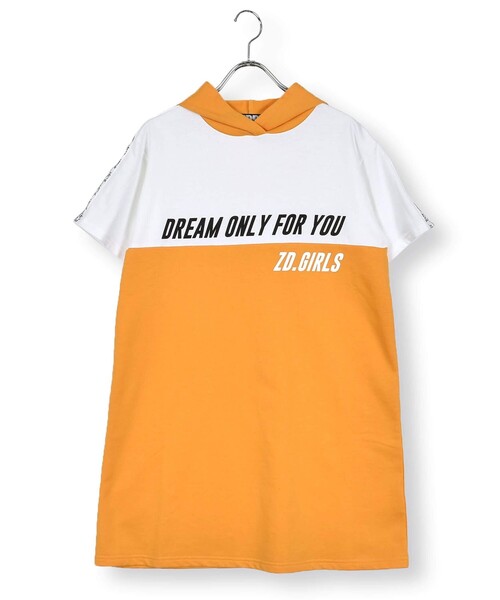 ZIDDY（ジディ）の「フード切り替えワンピース(130~160cm)（ワンピース・キッズ・ブルー/オレンジ・150/130/160/140）」の9枚目の写真