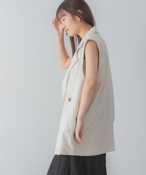 SENSE OF PLACE by URBAN RESEARCH(センスオブプレイスバイアーバンリサーチ)の「『ユニセックス』ダブルブレストベスト(ベスト・メンズ・ブラック/ブルー/ライトベージュ・MEDIUM/LARGE)」の7枚目の写真