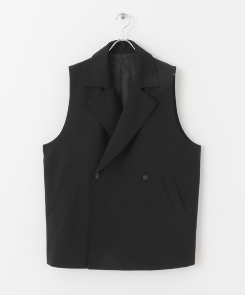 SENSE OF PLACE by URBAN RESEARCH(センスオブプレイスバイアーバンリサーチ)の「『ユニセックス』ダブルブレストベスト(ベスト・メンズ・ブラック/ブルー/ライトベージュ・MEDIUM/LARGE)」の4枚目の写真