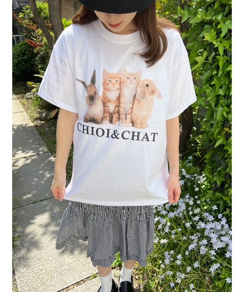 WC(ダブル シー)の「cat&rabbitビッグT(Tシャツ/カットソー・レディース・ホワイト/オートミール・FREE)」の17枚目の写真