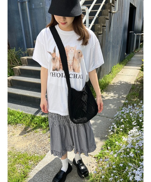 WC(ダブル シー)の「cat&rabbitビッグT(Tシャツ/カットソー・レディース・ホワイト/オートミール・FREE)」の13枚目の写真