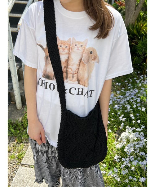 WC(ダブル シー)の「cat&rabbitビッグT(Tシャツ/カットソー・レディース・ホワイト/オートミール・FREE)」の11枚目の写真