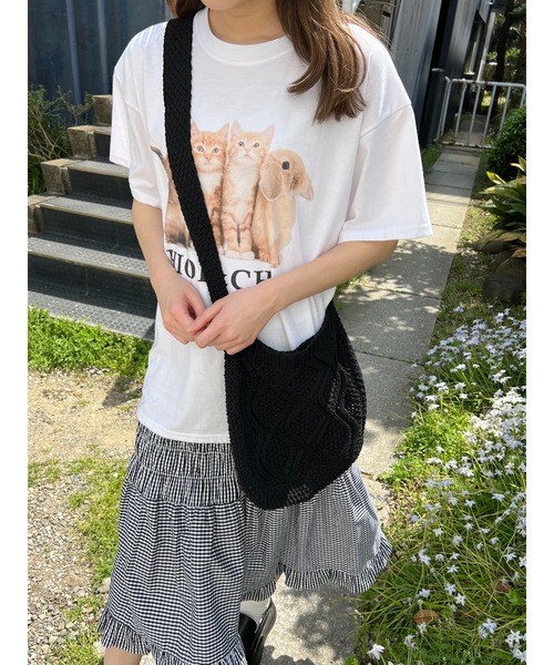 WC(ダブル シー)の「cat&rabbitビッグT(Tシャツ/カットソー・レディース・ホワイト/オートミール・FREE)」の7枚目の写真