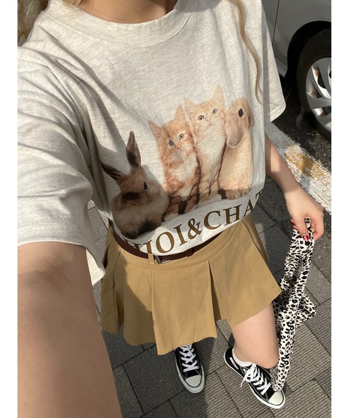 WC(ダブル シー)の「cat&rabbitビッグT(Tシャツ/カットソー・レディース・ホワイト/オートミール・FREE)」の18枚目の写真