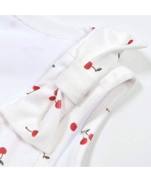 SLAP SLIP（スラップスリップ）の「SLAPSLIP/肩リボンチェリー柄ワンピース型スイムウェア(80~110cm)（水着・キッズ・ホワイト系その他/ピンク系その他・110/80/100/90）」の10枚目の写真