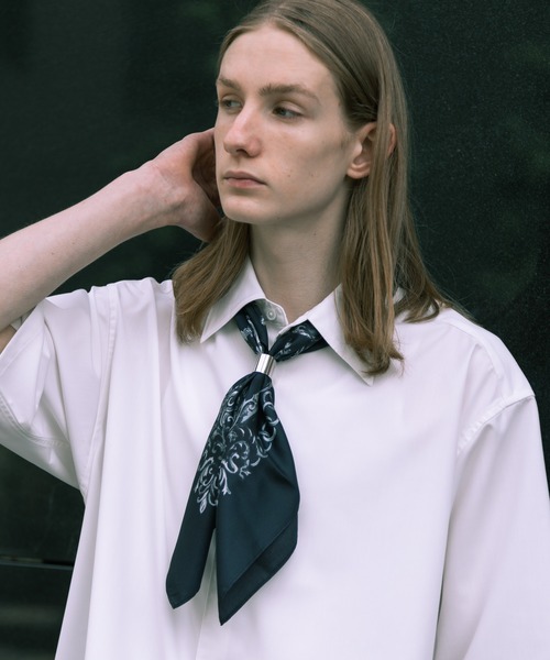 HARE(ハレ)の「シルクガラスカーフ(HARE)(バンダナ/スカーフ・メンズ・ブラック/ブラウン・FREE)」の4枚目の写真